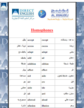 كتاب متشابهات اللغة الانجليزية