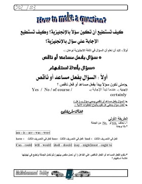ملزمة تكوين السؤال في اللغة الانجليزية